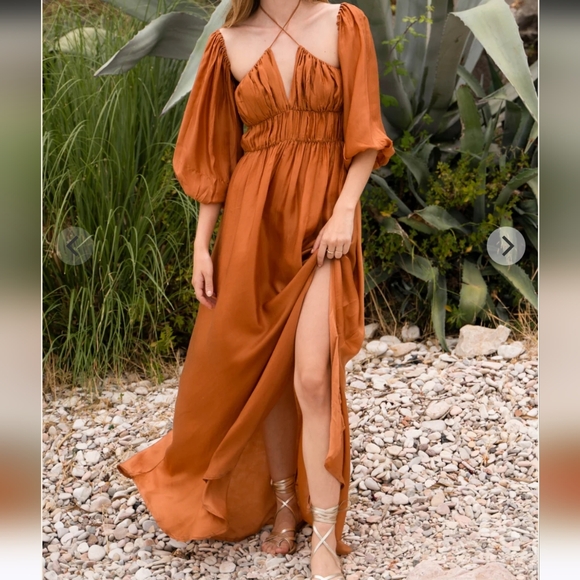 Fiamma Studio Dresses & Skirts - Krakatoa Terracotta Bemberg Maxi Dress